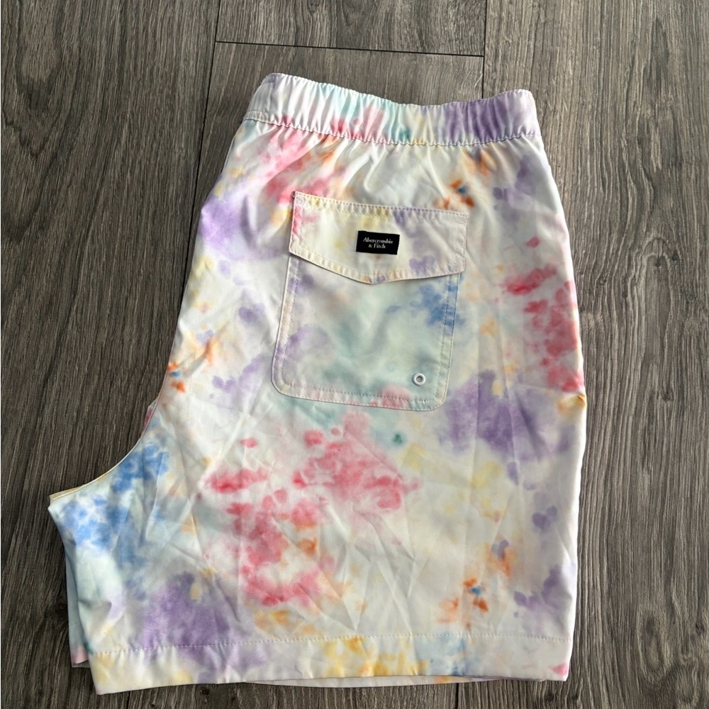Abercrombie & Fitch Stretch Pastel Tie-Dye Swim Trunks multicolor Size XXL - Picture 11 of 13